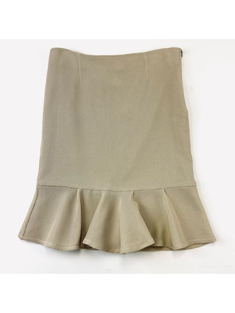 Moschino bone mesh ruffle hem side zip skirt Size 10